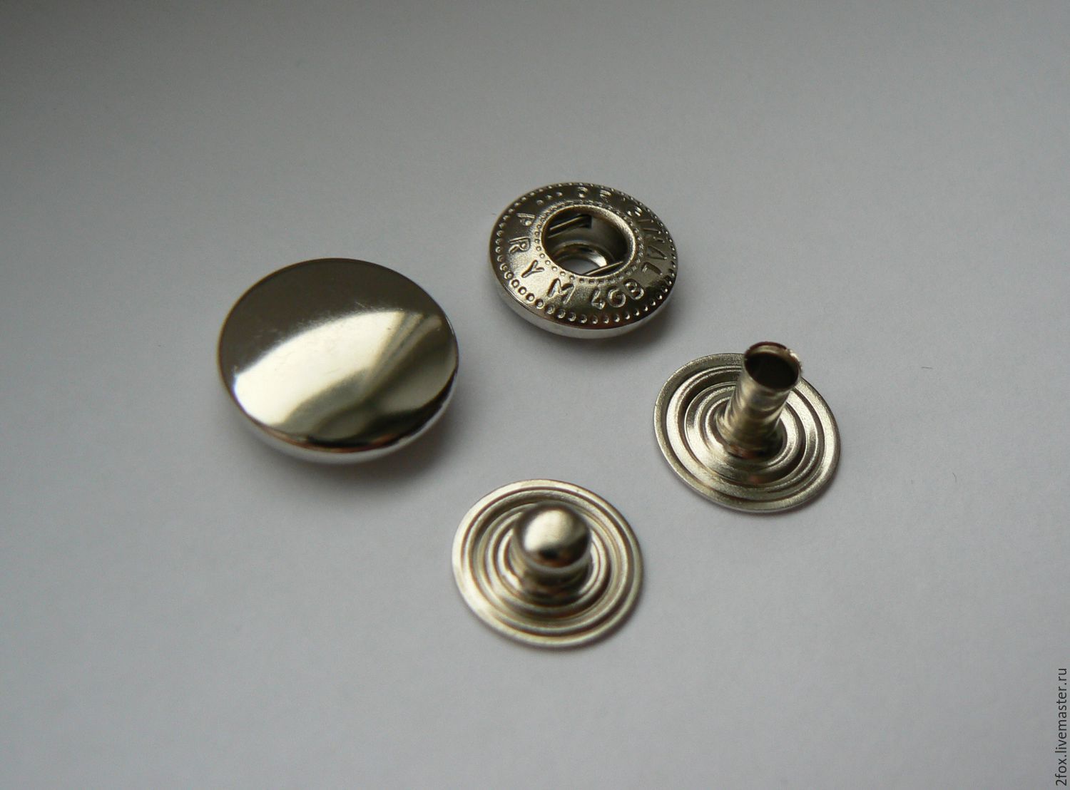 Кнопки Альфа нержавейка 15 мм цвет никель